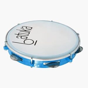 Pandeiro Luen Azul 10 Polegadas Pele Leitosa Batuka